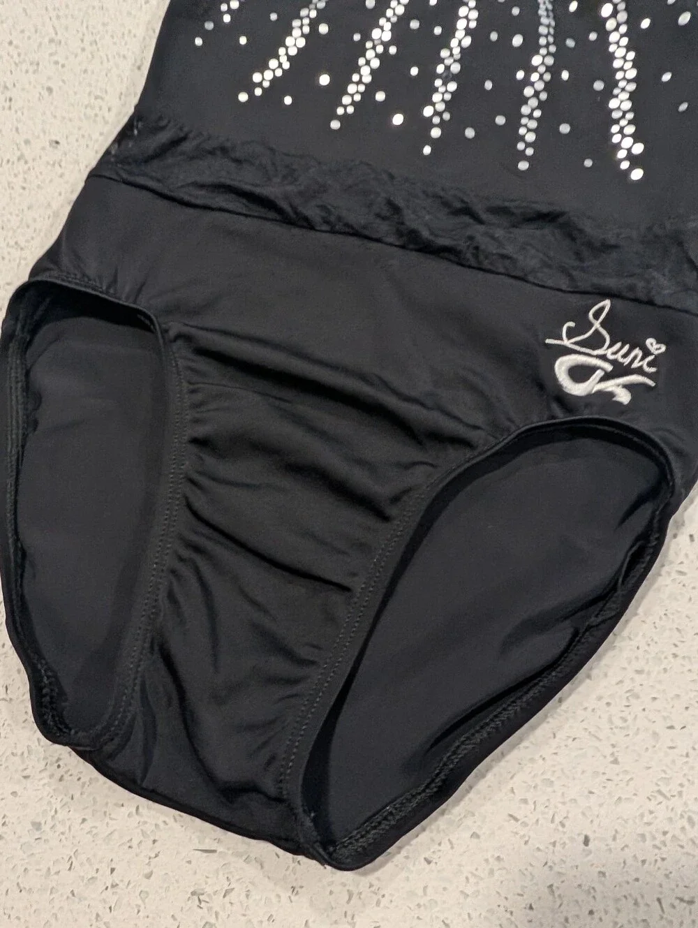 SUNI LEE Olympic GK ELITE Child Large gymnastics dance leotard CLASSIC ELEGANCE